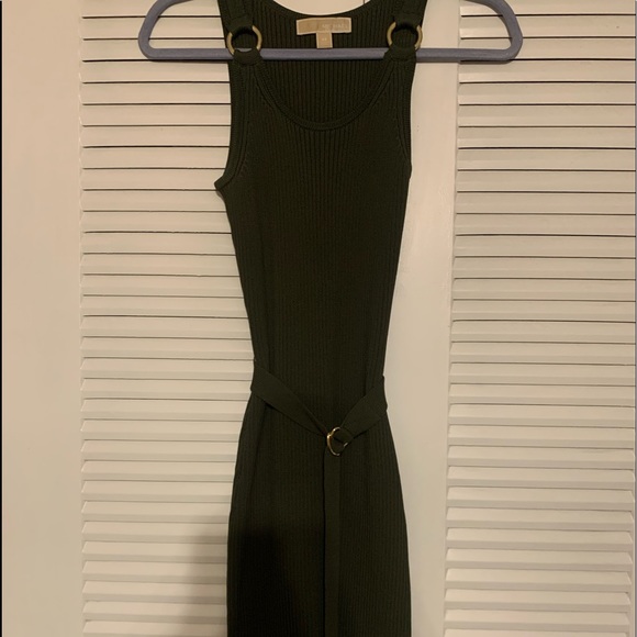 Michael Kors olive green ribbed dress - Picture 3 of 3